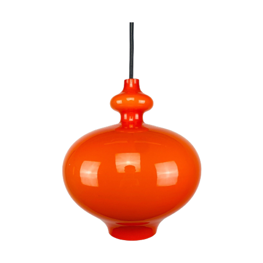 1 Of 2 Orange Glass Pendant Light 'oplight' By Hans Agne Jakobsson For AB Markaryd 1