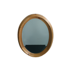 Ovale Spiegel Facet Geslepen Spiegel Houten Lijst thumbnail 1