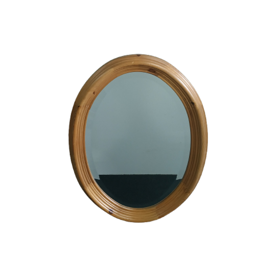 Ovale Spiegel Facet Geslepen Spiegel Houten Lijst 1