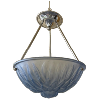 Art Deco 1930 Blauwe Lamp Schaallamp Model Artisjok Frans