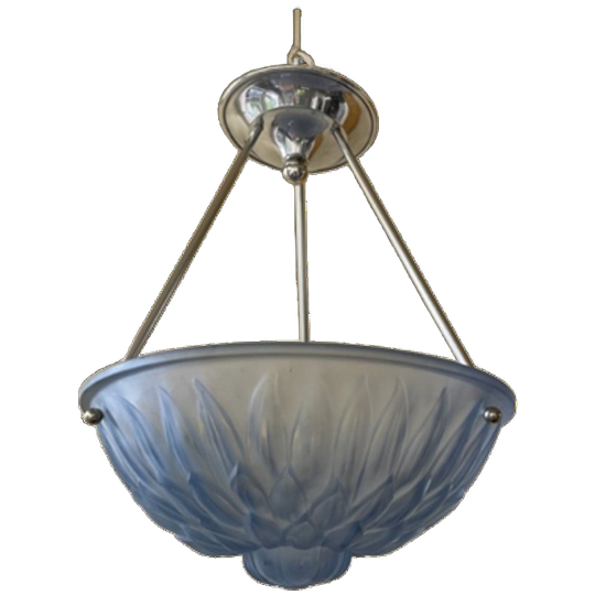 Art Deco 1930 Blauwe Lamp Schaallamp Model Artisjok Frans 1