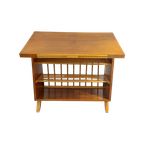 Vintage Sidetable Met Uitschuifbaar Blad Zwart thumbnail 1