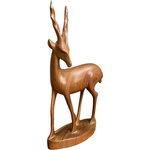 Oryx Hoorn (Gemsbok) Wood Figurine 1960S