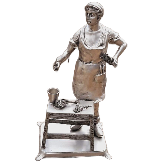 Gedetailleerd Tinnen Beeld/sculptuur Ambachtelijke Slager🥩 1