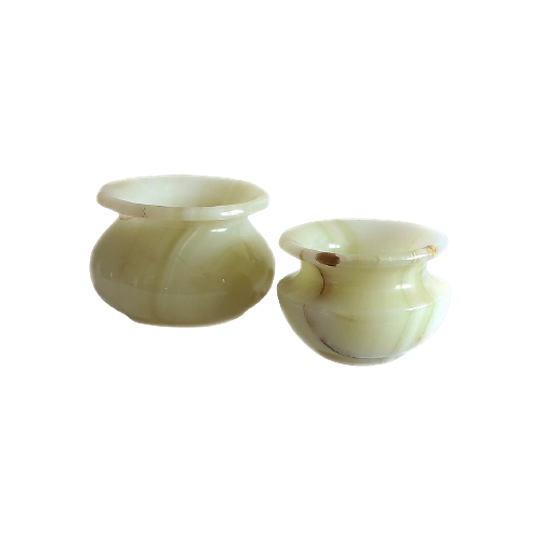 2 - Set Vintage Albaster Vazen, Jaren '50/'60 1