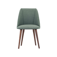Made.Com Restanten 2X Lule Eetkamerstoel, Notenhout, Textiel Groen.