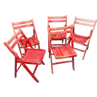 Klapstoelen Mid Century Rood, Set Van 5