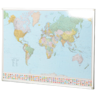 Officenow Wereldkaart, Wereld, 132 X 95 Cm