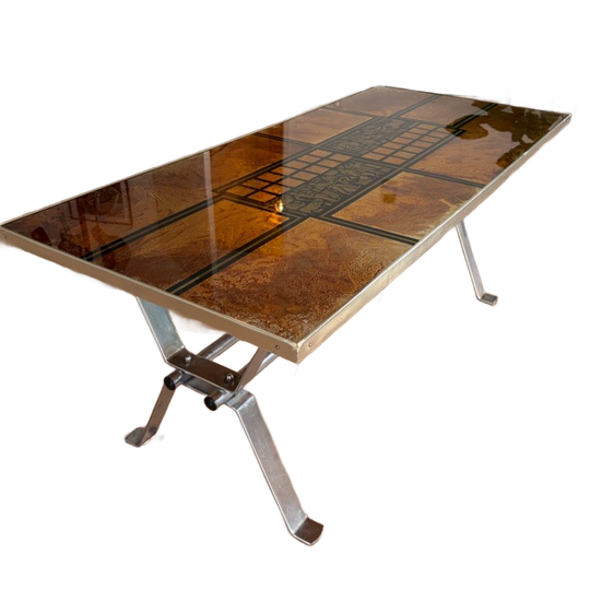 Vintage Salontafel Glamour/ Chroom/ Goud 1