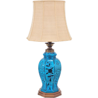 Vintage Perzische Tafellamp Keramiek Jar Vloerlamp ‘50 Rare