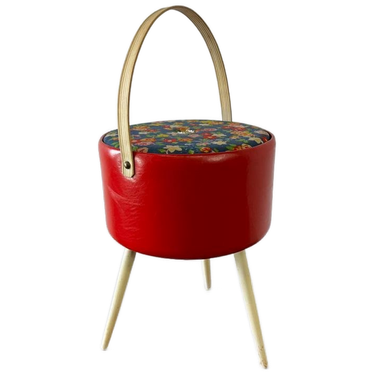 Vintage Kleurrijk Naakistje / Mandje Op Pootjes 1