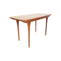 Vintage Salontafeltje | Bijzettafel Teak Fineer Messing
