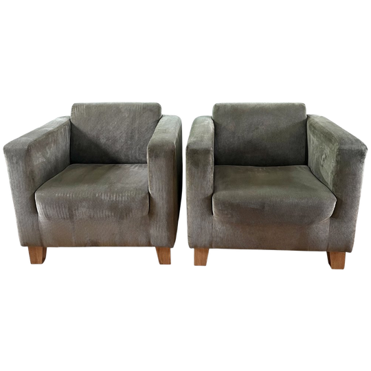 Set Fauteuils Ribstof, Stoel Corduroy Bekleding 1