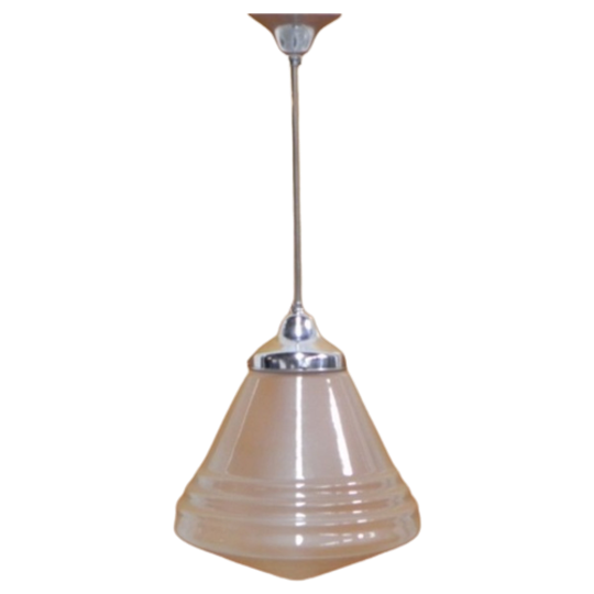 Art Deco Hanglamp Met Mat Glazen Kap 1