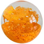 Vintage Presse Papier Glas Oranje thumbnail 1