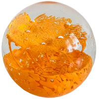 Vintage Presse Papier Glas Oranje