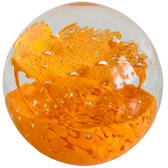 Vintage Presse Papier Glas Oranje 1