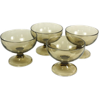 4 Vintage Dessert Glazen / Ijscoupes Rookglas thumbnail 1