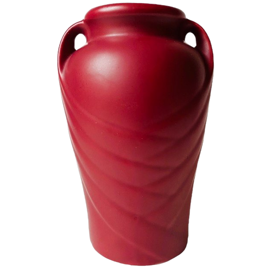 Vintage Vaas Mat Kersen Rood Keramiek Art Deco Stijl 1950’s 1