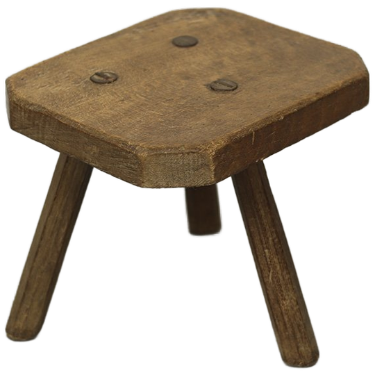 Landelijke Primitieve Wabi Sabi Eikenhouten Kruk 1