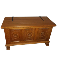 Antieke Eiken Dekenkist Jaren 60