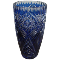 Kristallen Vaas In Saffie Blauw