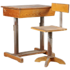 School Bench With Chair, Grythyttan, First Half Of The 20th Century thumbnail 1
