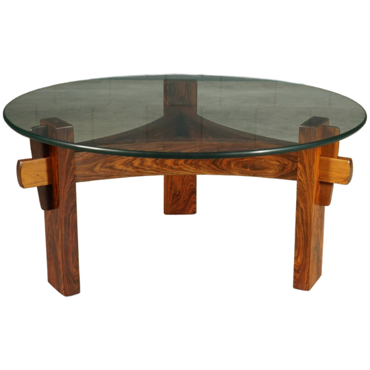 Vintage Brutalist Salontafel – Palissander – Jaren 70 1