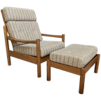 High Back Relax Chair With Hocker 1960S By Tarm Stole Denmark thumbnail 1