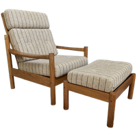 High Back Relax Chair With Hocker 1960S By Tarm Stole Denmark