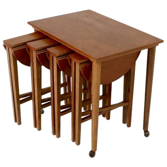Teak Nesting Tables By Poul Hundevad For Novy Domov 1960s 1