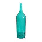 Vintage Xl Fles Vaas In Turquoise Glas, Anno Nu thumbnail 1