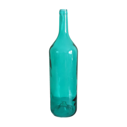Vintage Xl Fles Vaas In Turquoise Glas, Anno Nu