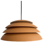 Mid-century Deens Design Schijven Hanglamp Okergeel Mat 1960’s thumbnail 1