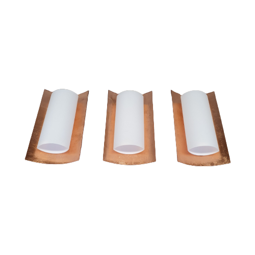 3 X Bankamp Leuchten Sconces / Wall Lights '80S White Glass / Glass With A Layer Of Copper. Wide