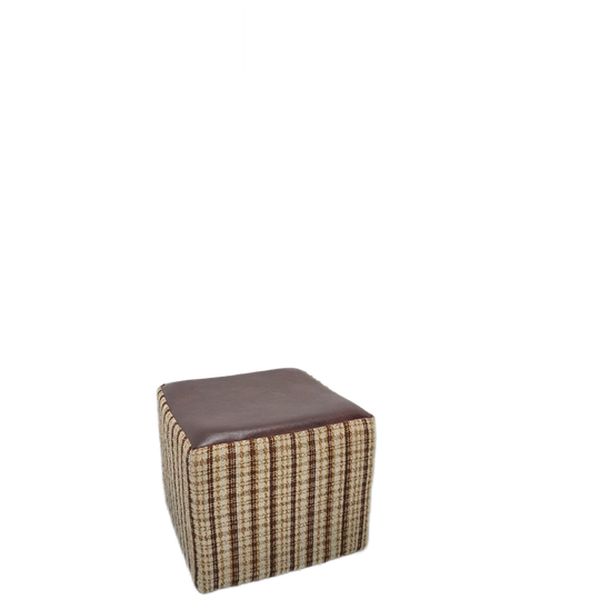 Bruin Gestreepte Poef Hocker 1