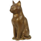 Vintage Katten Beeld Brons Sculptuur Poes Decoratief 24cm thumbnail 1