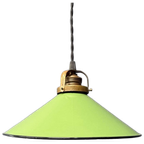 Groen Emaille Hanglamp Met Messing Armatuur thumbnail 1
