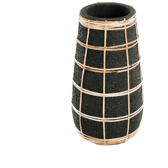 Bazar Bizar | De Cutie Vaas - Zwart Naturel - M 1
