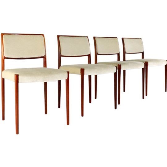Set 4 Stoelen Niels O Möller Model 80 Palissander Vintage 1