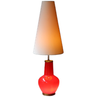 Staande Lamp Van Glas En Messing Uit De Jaren 60