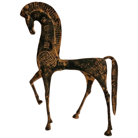 Vintage Paard Beeld Grieks Jaren 60 Metalen Beeldje 1