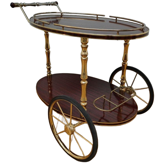 Vintage Barcart Drankenkar Trolley Butlerwagen Bijzettafel 3 1