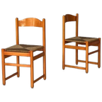 Jaren 70 Eetkamerstoelen Vintage Oranje Retro Riet Prijs P/S thumbnail 1