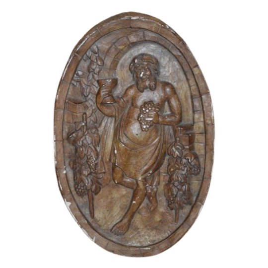 Ovaal Bacchus Wandbord Van Gips 1