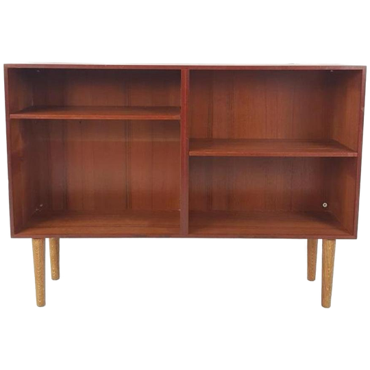 Vintage Deens Vakken Kastje Boeken Teak Hout Fineer 1