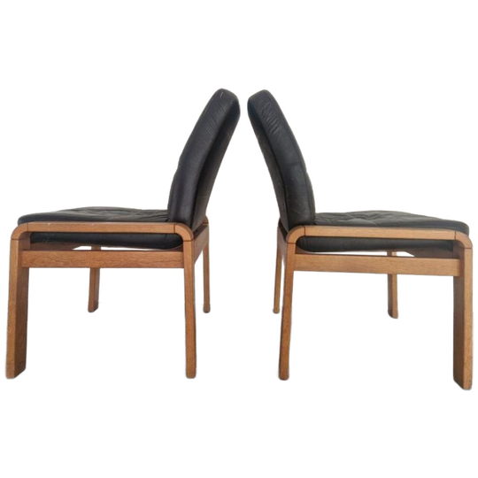 Vintage Sedus Eiken En Leer Design Fauteuils 1