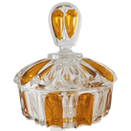 Artdeco Stijl Poederdoos Persglas Amber Transparant 1950’s thumbnail 1
