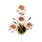 Vintage Franco Luco Murano Italië Messing Bloemen Wandlamp, Jaren '70 thumbnail 1