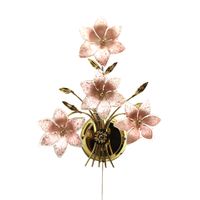 Vintage Franco Luco Murano Italië Messing Bloemen Wandlamp, Jaren '70